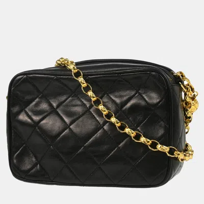 Pre-owned Chanel Black Lambskin Camera Bag Mini