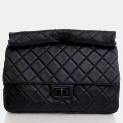 Pre-owned Chanel Black Lambskin Reissue Roll Clutch