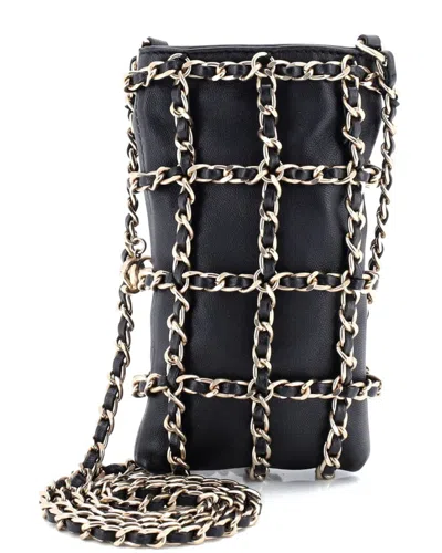 Pre-owned Chanel Black Lambskin Tech Me Out Clutch With Chain (authentic Pre-loved)