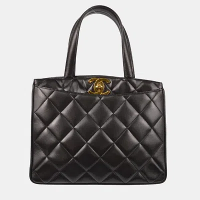 Pre-owned Chanel Black Lambskin Tote Bag
