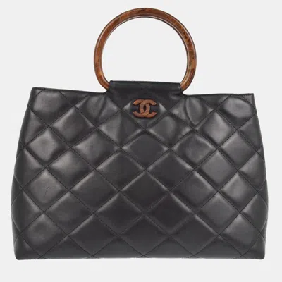 Pre-owned Chanel Black Lambskin Tote Bag