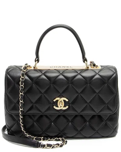 Pre-owned Chanel Black Lambskin Trendy Cc Medium Top Handle (authentic Pre-loved)