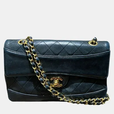 Pre-owned Chanel Black Lambskin Vintage Paris Flap Bag
