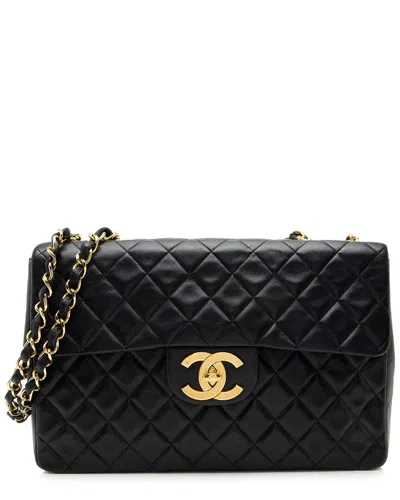 Pre-owned Chanel Black Lambskin Xl Maxi Single Flap Shoulder Bag (authentic Pre-loved)