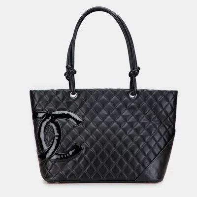 Pre-owned Chanel Black Large Lambskin Cambon Ligne Tote