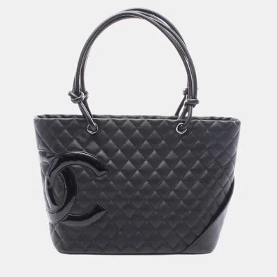 Pre-owned Chanel Black Large Lambskin Cambon Ligne Tote
