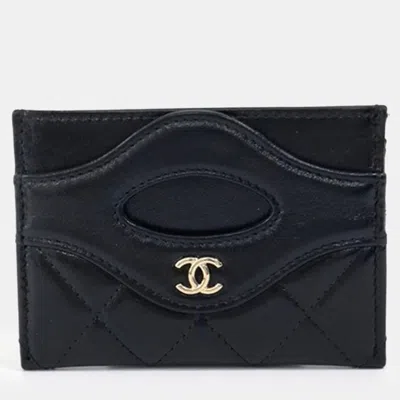 Pre-owned Chanel Black Leather 31 Shopping Card Holder