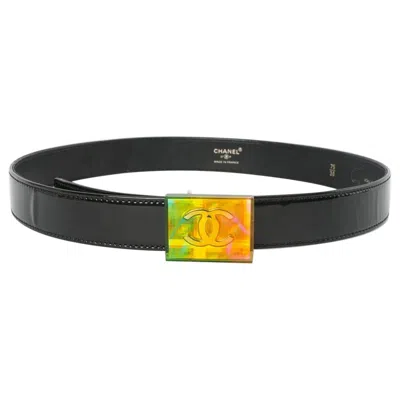 Pre-owned Chanel Black Leather And Gilded Metal Belt Spring-summer Collection, 1997