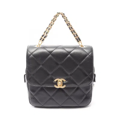 Pre-owned Chanel Black Leather Backpack Handbag ()