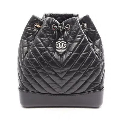 Pre-owned Chanel Black Leather Backpack Handbag ()