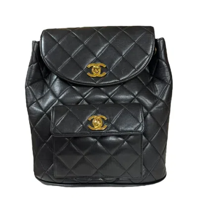 Pre-owned Chanel Black Leather Backpack ()