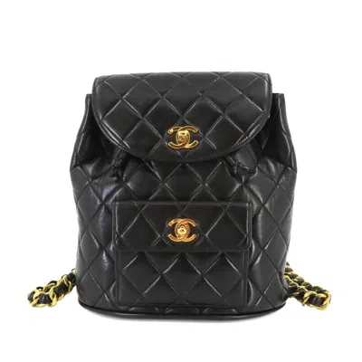 Pre-owned Chanel Black Leather Backpack ()