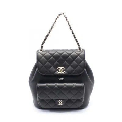 Pre-owned Chanel Black Leather Backpack ()
