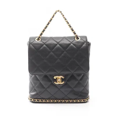 Pre-owned Chanel Black Leather Backpack ()