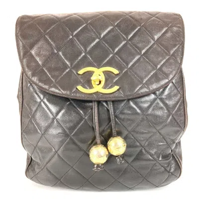 Pre-owned Chanel Black Leather Backpack ()