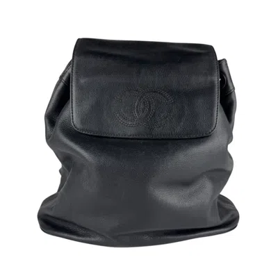 Pre-owned Chanel Black Leather Backpack ()