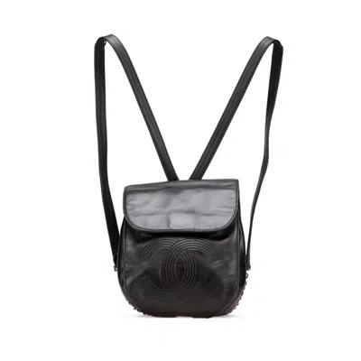 Pre-owned Chanel Black Leather Backpack ()