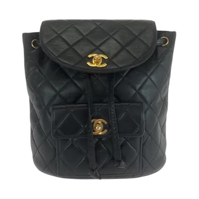 Pre-owned Chanel Black Leather Backpack ()