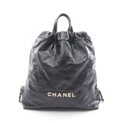 Pre-owned Chanel Black Leather Backpack ()