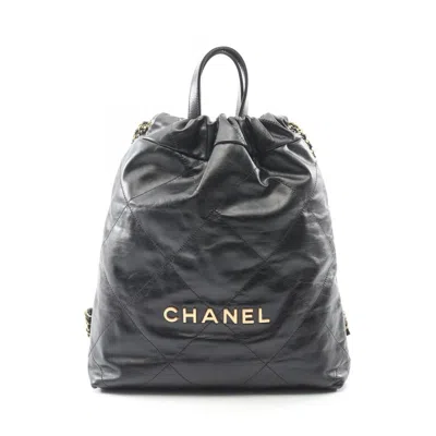 Pre-owned Chanel Black Leather Backpack ()