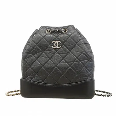 Pre-owned Chanel Black Leather Backpack ()