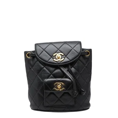 Pre-owned Chanel Black Leather Backpack ()