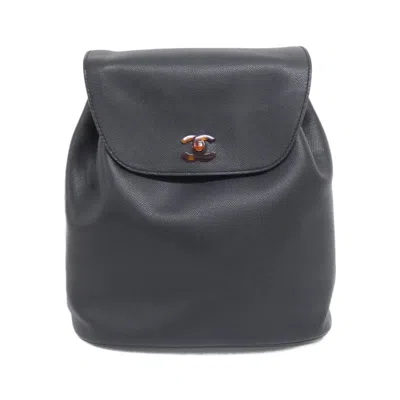 Pre-owned Chanel Black Leather Backpack ()