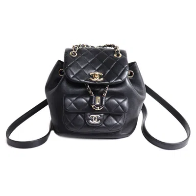 Pre-owned Chanel Black Leather Backpack ()
