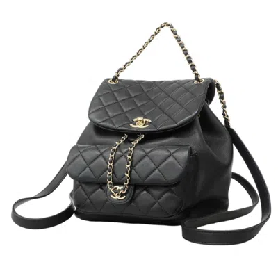 Pre-owned Chanel Black Leather Backpack ()