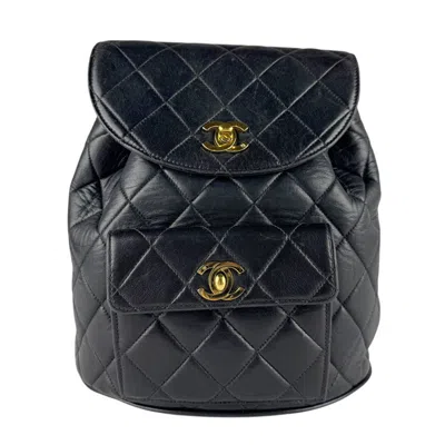 Pre-owned Chanel Black Leather Backpack ()