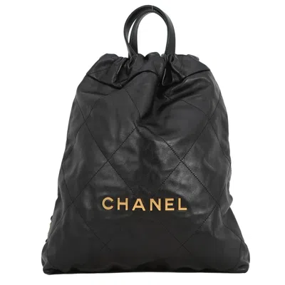 Pre-owned Chanel Black Leather Backpack ()