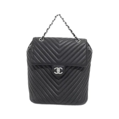 Pre-owned Chanel Black Leather Backpack ()