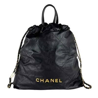 Pre-owned Chanel Black Leather Backpack ()