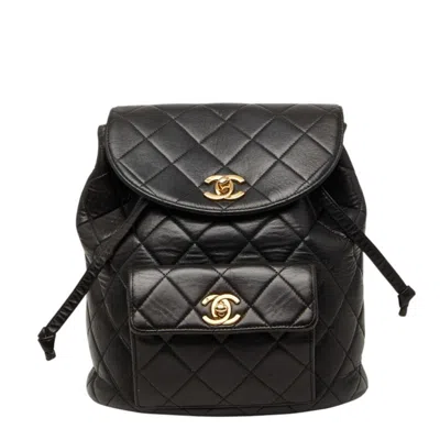 Pre-owned Chanel Black Leather Backpack ()
