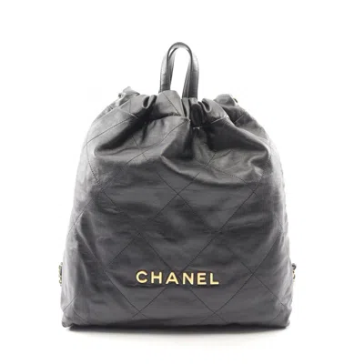 Pre-owned Chanel Black Leather Backpack ()