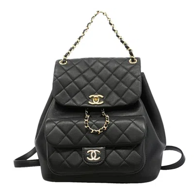 Pre-owned Chanel Black Leather Backpack ()