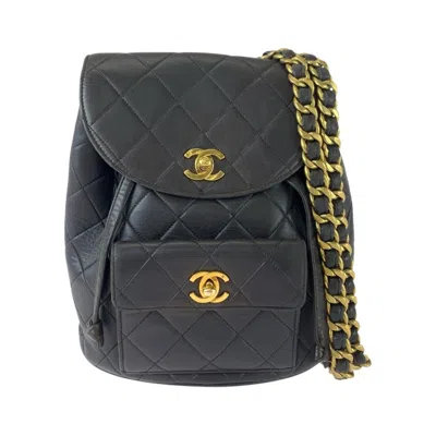 Pre-owned Chanel Black Leather Backpack ()