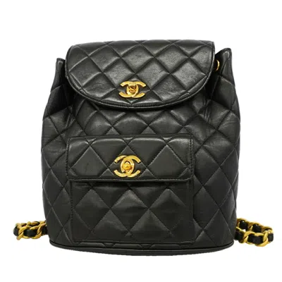 Pre-owned Chanel Black Leather Backpack ()
