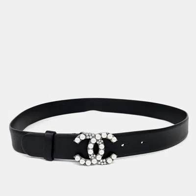 Pre-owned Chanel Black Leather Belt