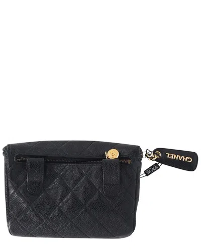 Pre-owned Chanel Black Leather Belt Bag (authentic Pre-loved)
