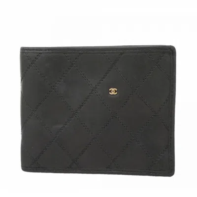 Pre-owned Chanel Black Leather Bill Wallet (bi-fold) ()