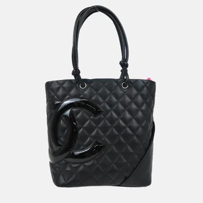 Pre-owned Chanel Black Leather Cambon Ligne Tote Bag