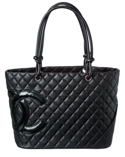Pre-owned Chanel Black Leather Cambon Tote (authentic Pre-loved)
