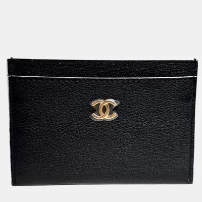 Pre-owned Chanel Black Leather Card Holder