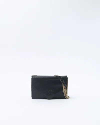 Pre-owned Chanel Black Leather Cc Chain Shoulder Bag