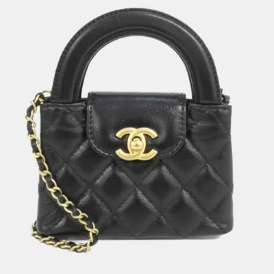 Pre-owned Chanel Black Leather Chain Clutch
