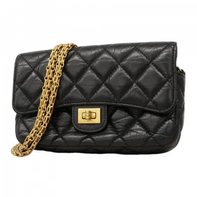Pre-owned Chanel Black Leather Chain/shoulder Wallet ()