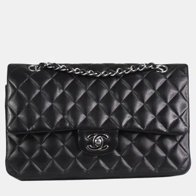 Pre-owned Chanel Black Leather Classic Double Flap Shoulder Bag