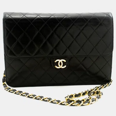 Pre-owned Chanel Black Leather Classic Single Flap Bag