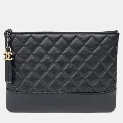 Pre-owned Chanel Black Leather Clutch